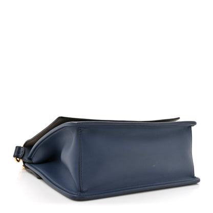 Fendi Vitello Century Opaco F is Fendi Kan I Shoulder Bag Blu Scuro