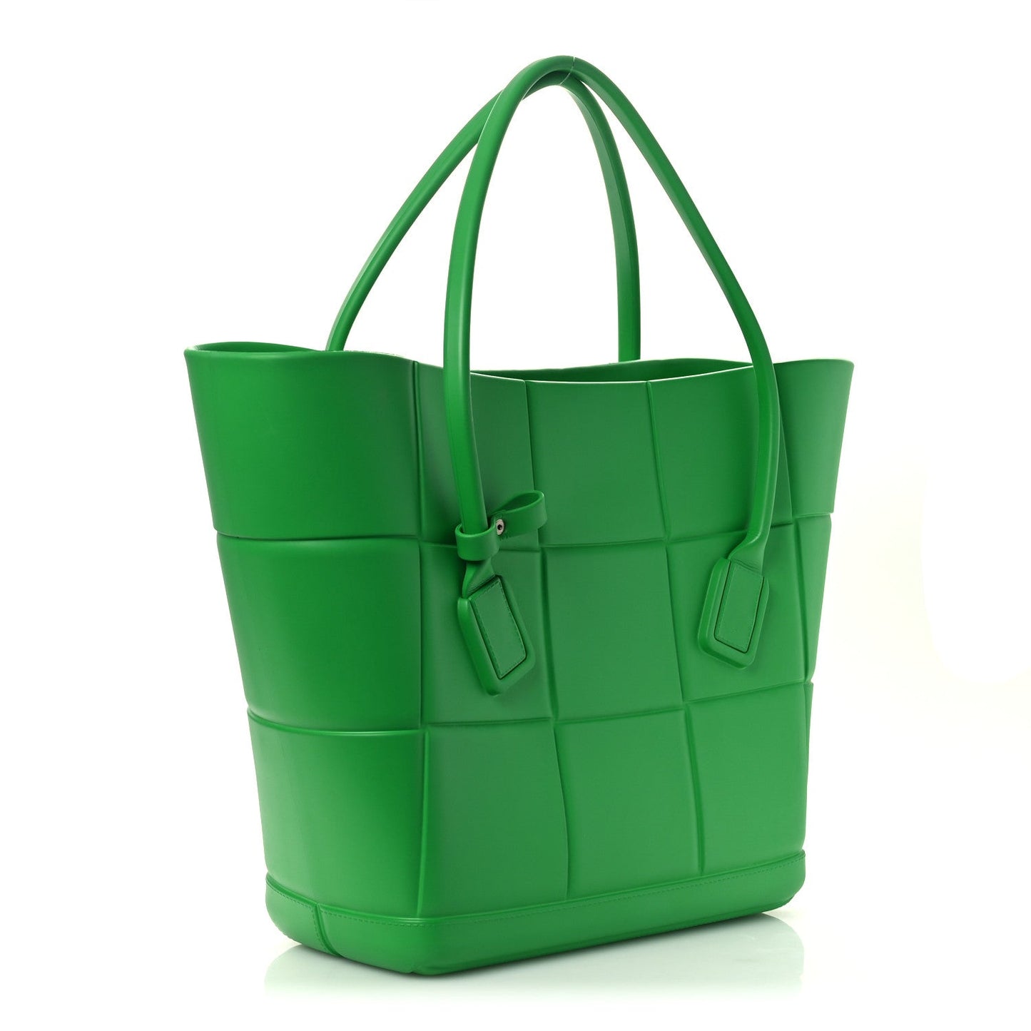Bottega Veneta Rubber Maxi Intrecciato Medium Arco Grass