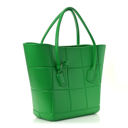 Bottega Veneta Rubber Maxi Intrecciato Medium Arco Grass