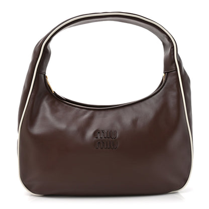 Miu Miu Calfskin Softy Piping Wander Hobo Radica