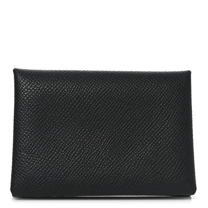 Hermes Epsom Calvi Duo Card Case Black