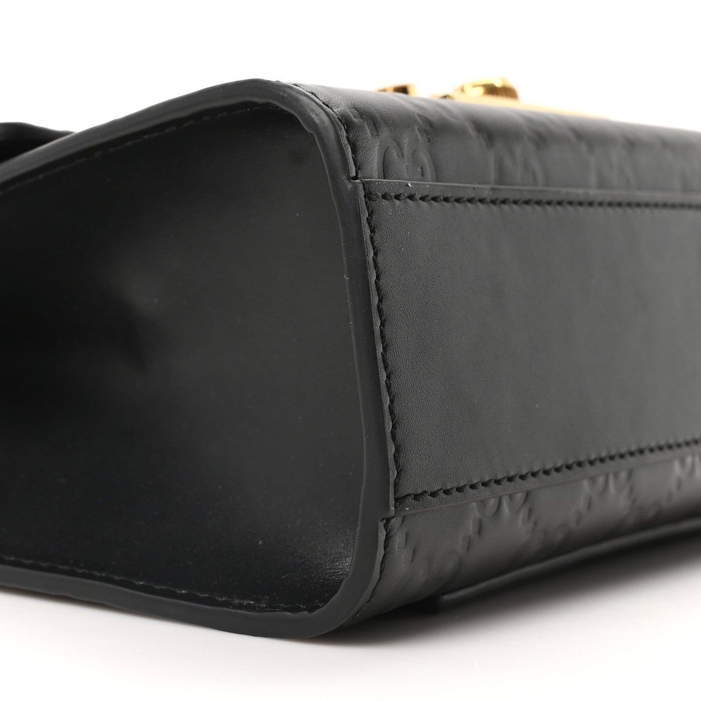 Gucci Guccissima Small Padlock Shoulder Bag Black