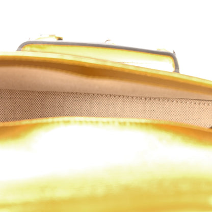 Gucci Metallic Demetra Mini Horsebit 1955 Asymmetric Shoulder Bag Gold