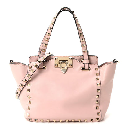 Valentino Garavani Vitello Mini Rockstud Tote Water Rose