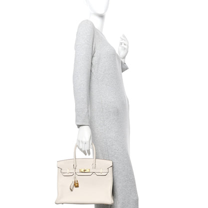 Hermes Taurillon Clemence Birkin 30 Craie