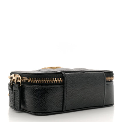 Chanel Caviar Quilted Mini Boy Clutch With Chain Black