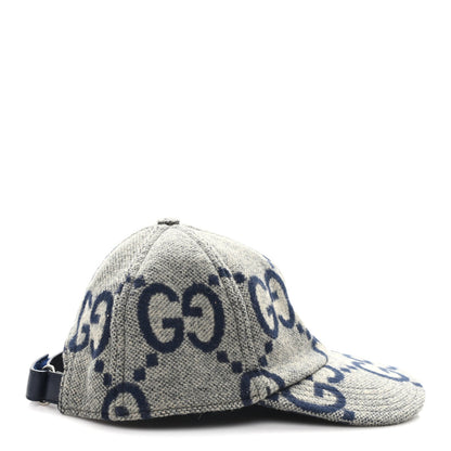 Gucci Wool Monogram Jumbo GG Antonio Baseball Hat M Grey