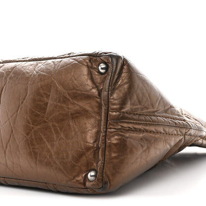 Chanel Metallic Aged Calfskin Small Shopping In Moscow Tote Bronze