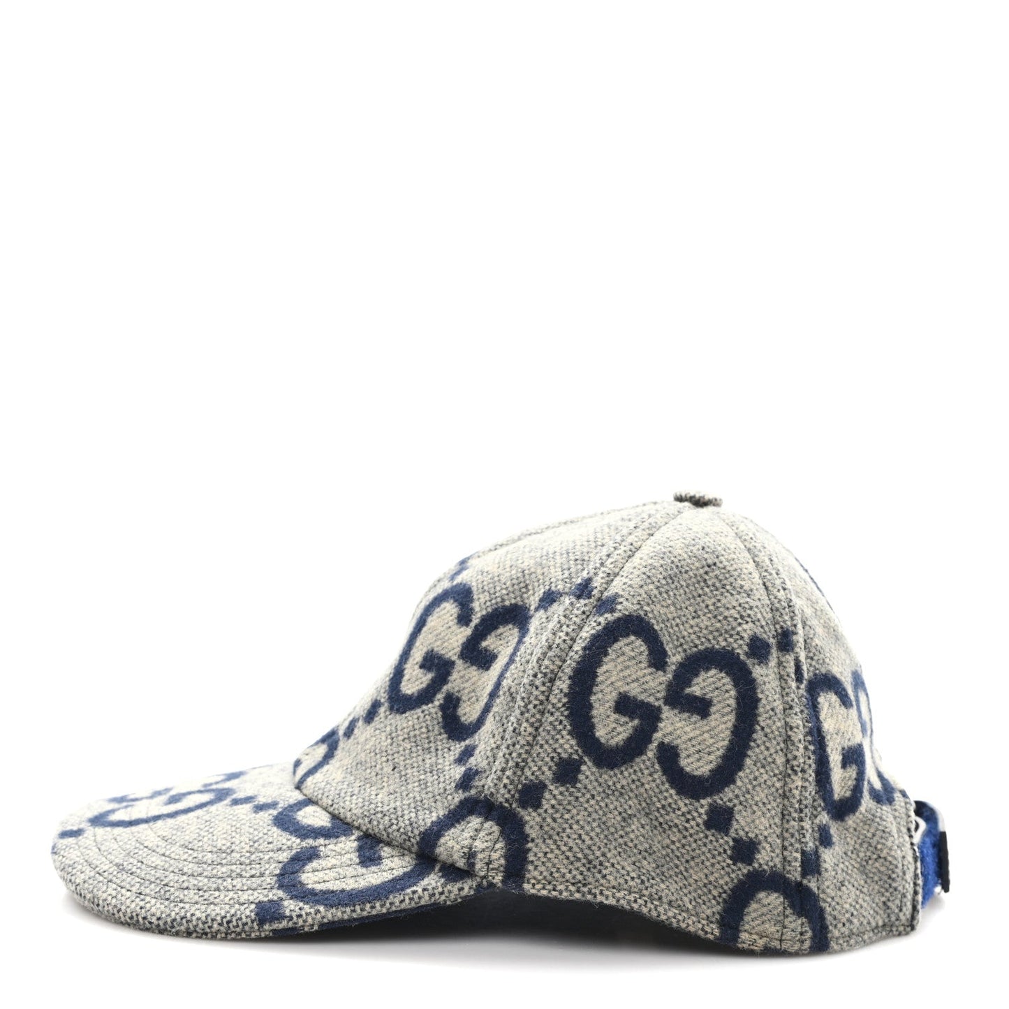 Gucci Wool Monogram Jumbo GG Antonio Baseball Hat M Grey
