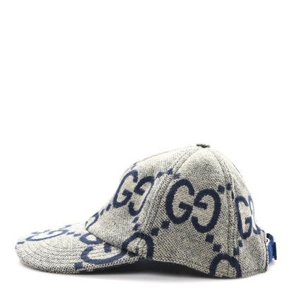 Gucci Wool Monogram Jumbo GG Antonio Baseball Hat M Grey
