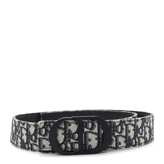 Christian Dior Oblique 35mm Belt 90 36 Blue Multi
