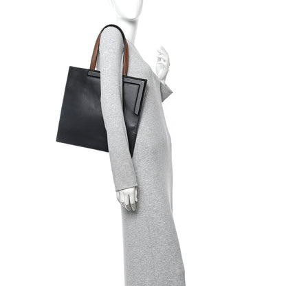 Fendi Vitello Bellagio Medium Fendi Flip Cognac Black