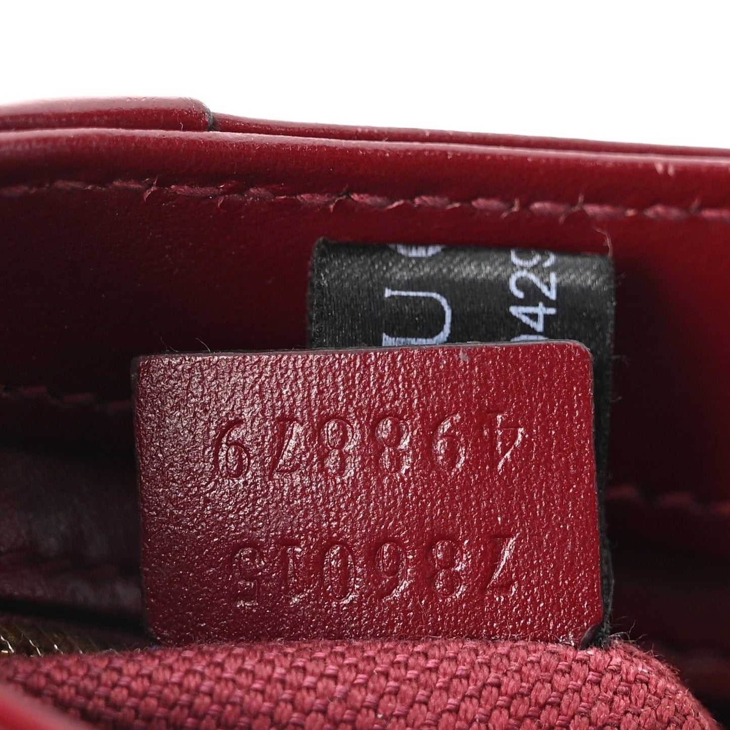 Gucci Calfskin Mini Moon Side Shoulder Bag Rosso Ancora