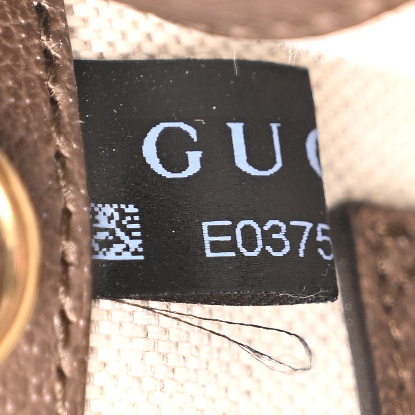 Gucci Monogram Jumbo GG Textured Dollar Calfskin Web Mini Vertical Tote Camel Ebony New Acero