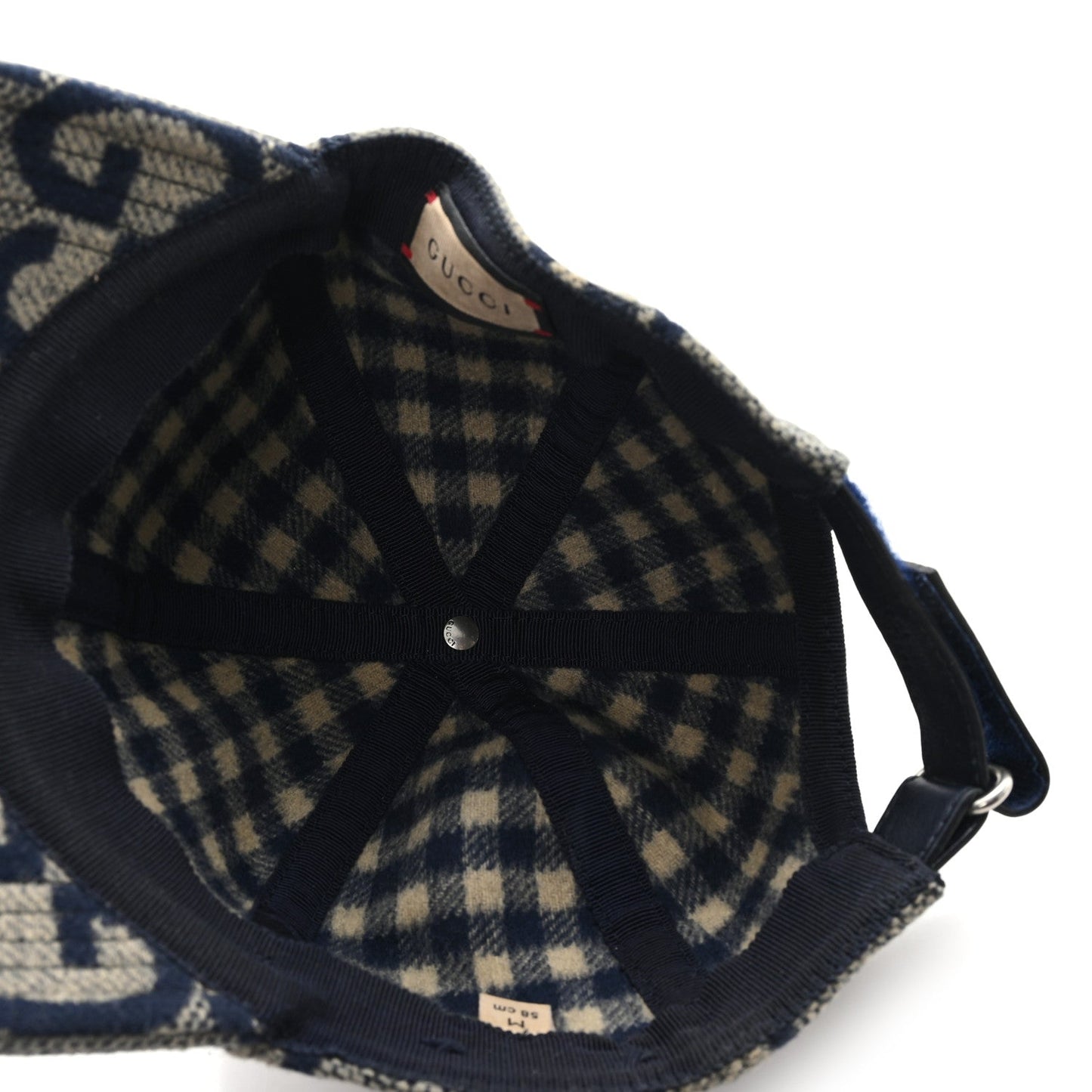 Gucci Wool Monogram Jumbo GG Antonio Baseball Hat M Grey