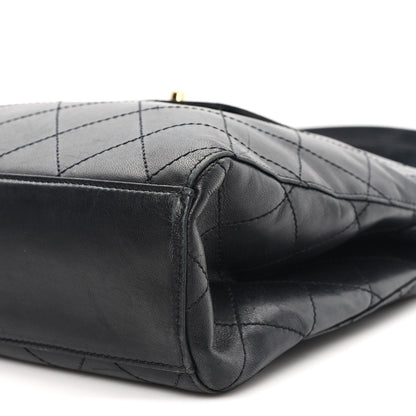 Chanel Lambskin Quilted CC Flap Shoulder Bag Black