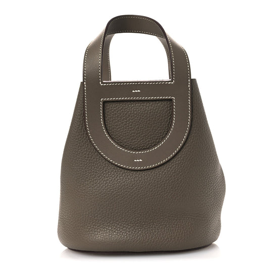Hermes Taurillon Clemence Swift In-The-Loop 18 Bag Etoupe