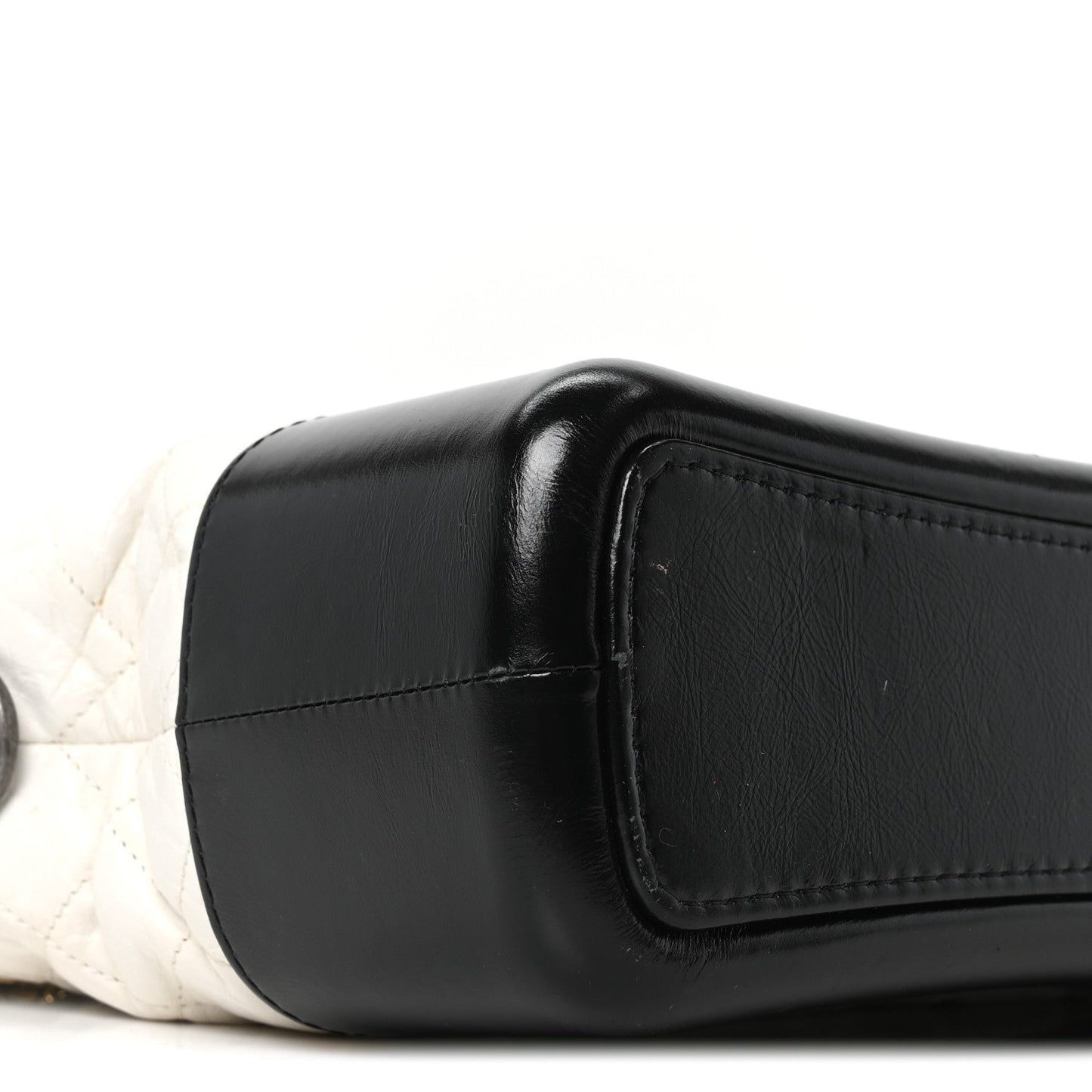 Chanel Aged Calfskin Quilted Medium Gabrielle Hobo Black White