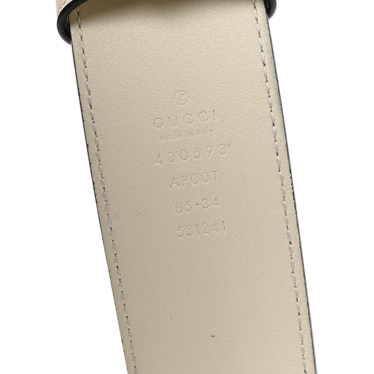 Gucci Calfskin Double G 40mm Belt 85 34 Mystic White