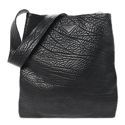 Prada Full Grain Calfskin Shoulder Bag Black