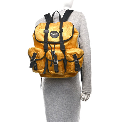 Gucci Econyl Nylon Monogram Off The Grid Utility Pocket Backpack Crop Black