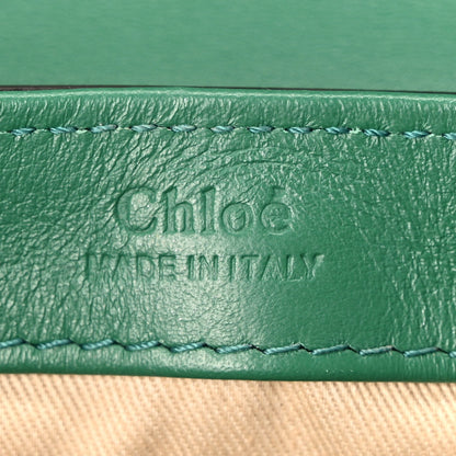 Chloe Calfskin Crocodile Embossed Mini C Double Carry Woodsy Green