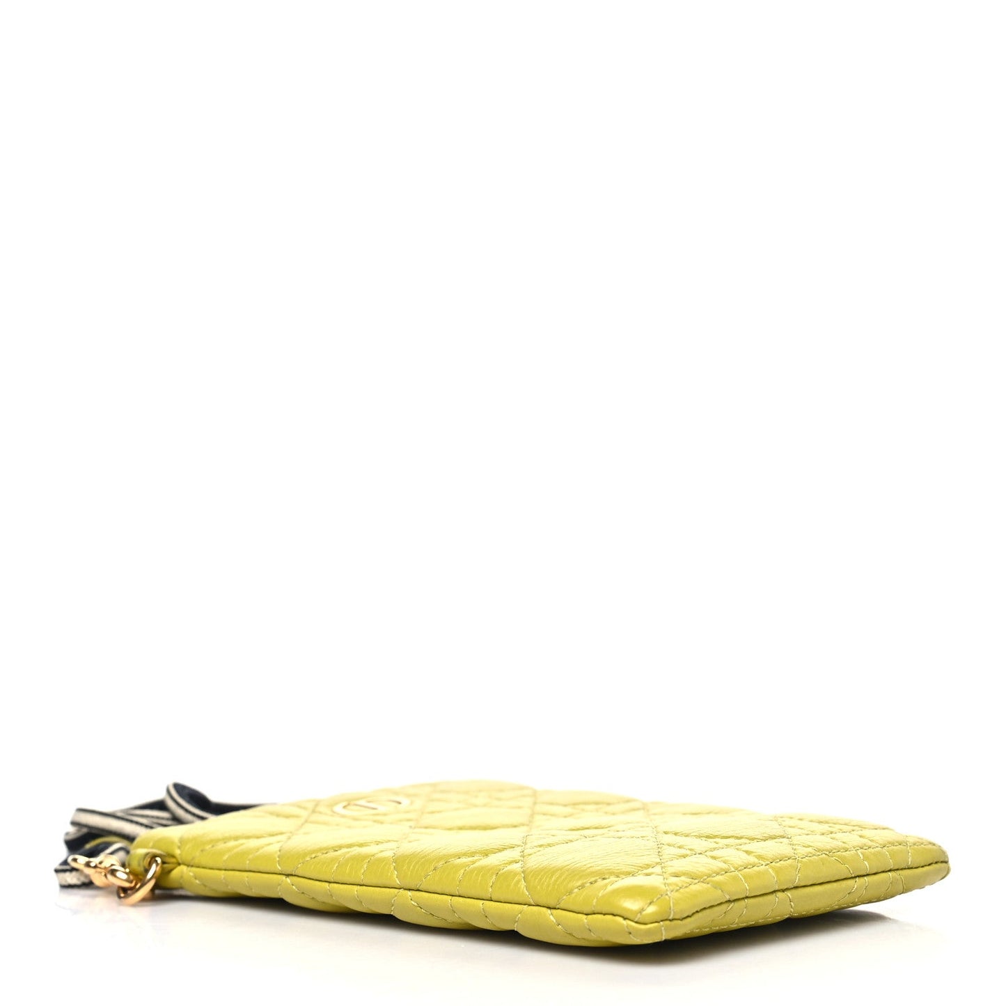Christian Dior Supple Calfskin Cannage Caro Multifunctional Pouch Lime