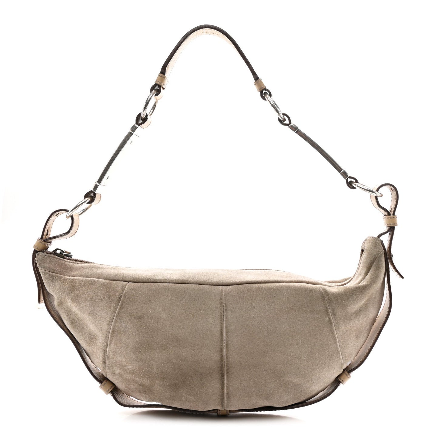 Saint Laurent Suede Calfskin Small Hobo Beige