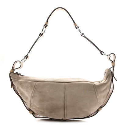 Saint Laurent Suede Calfskin Small Hobo Beige