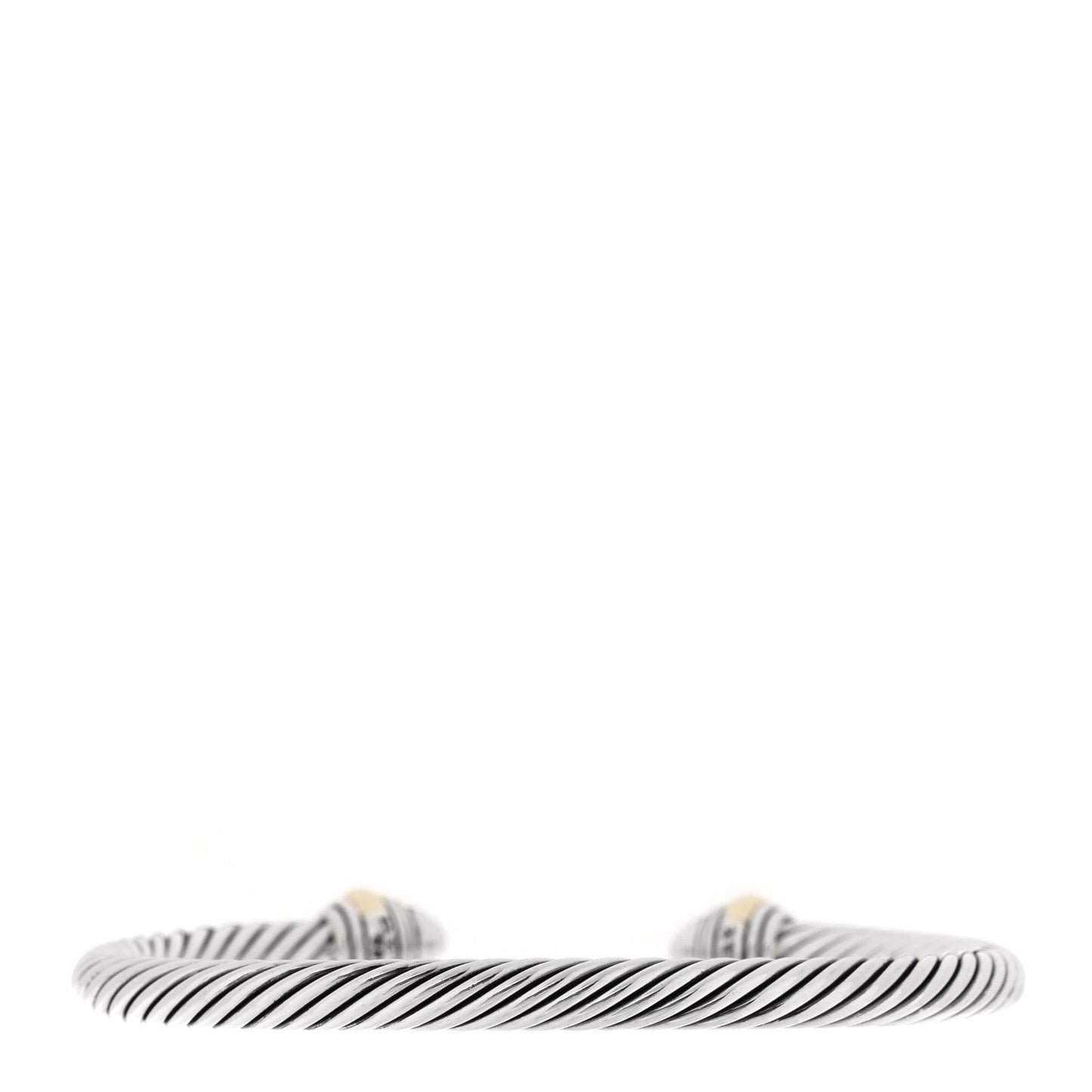 David Yurman Sterling Silver 14K Yellow Gold Diamond 5mm Cable Classics Pave Domes Bracelet