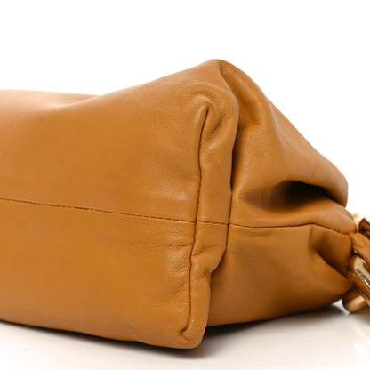 Bottega Veneta Calfskin The Pouch Chain Cammello