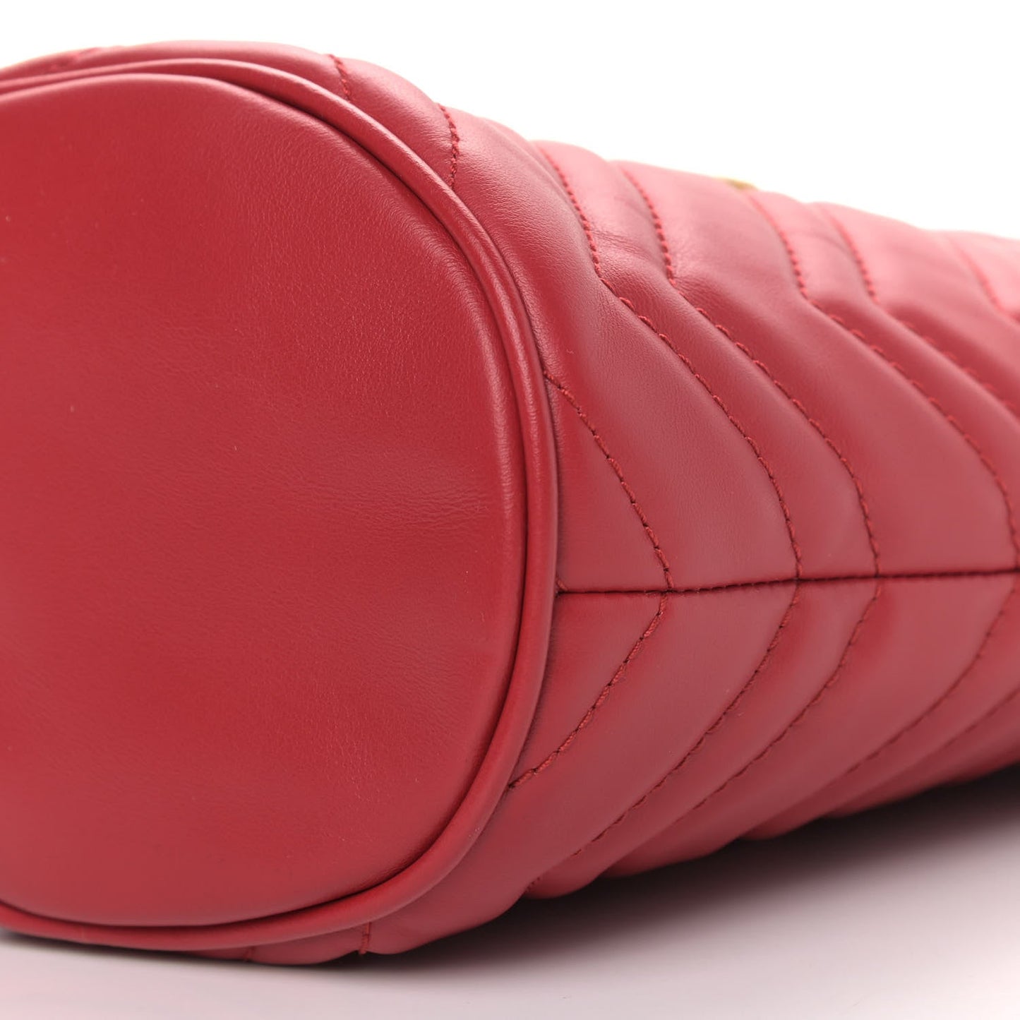 Gucci Calfskin Matelasse Mini GG Marmont 2.0 Bucket Bag Hibiscus Red