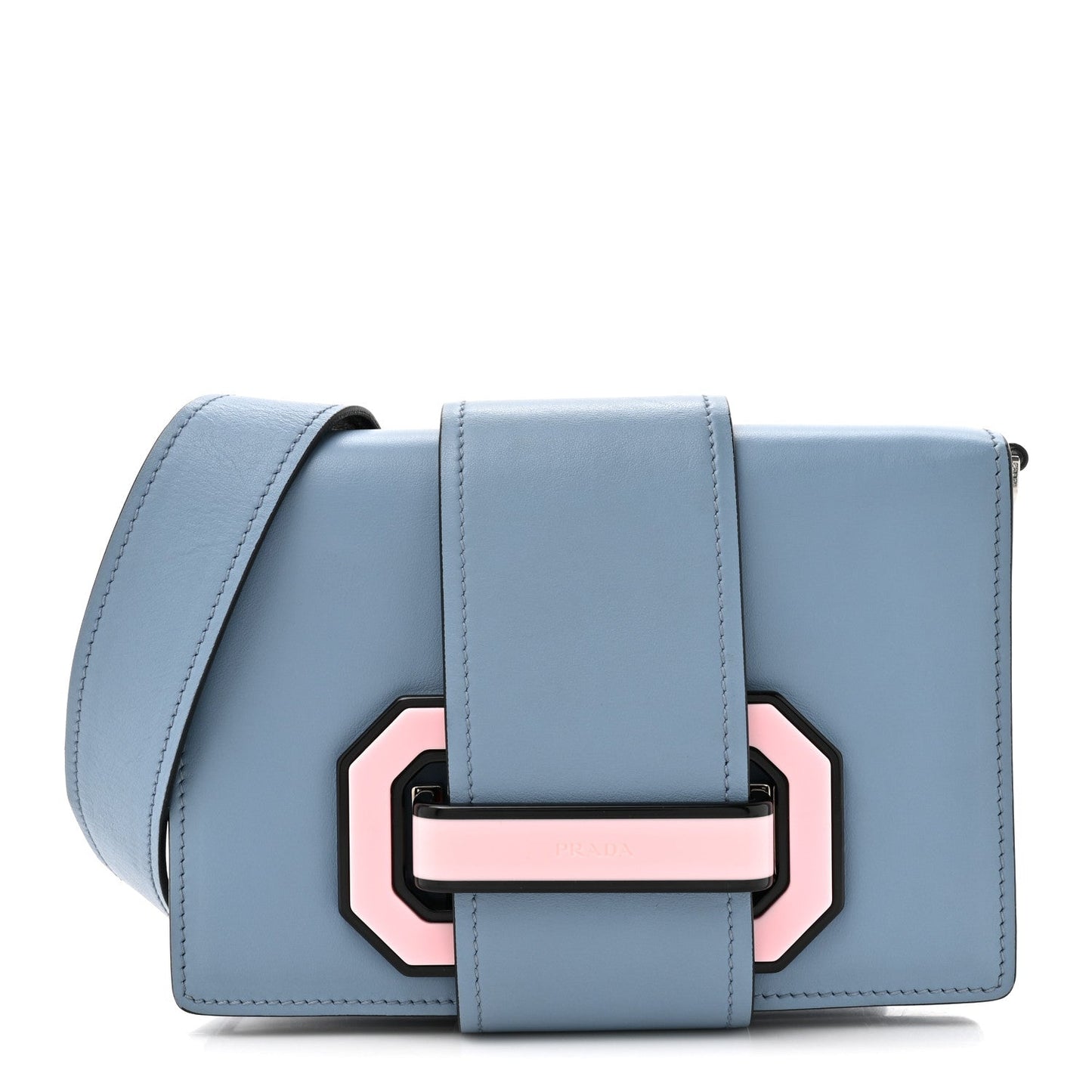 Prada City Calf Plex Ribbon Bag Astrale Rosa