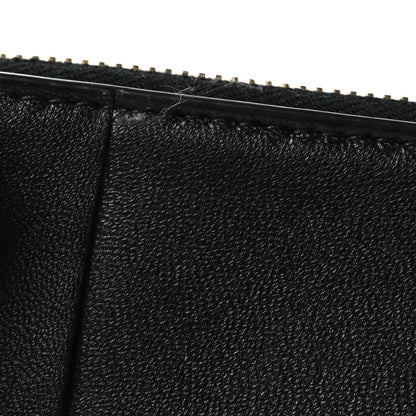 Bottega Veneta Lambskin Maxi Intrecciato Bill Pouch Black