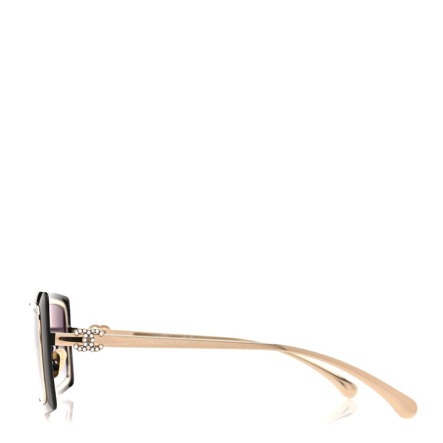 Chanel Metal Crystal CC Logo Sunglasses 71707 Black Gold