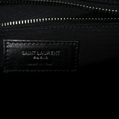 Saint Laurent Grain De Poudre Textured Mixed Matelasse Large Triquilt Monogram Satchel Black