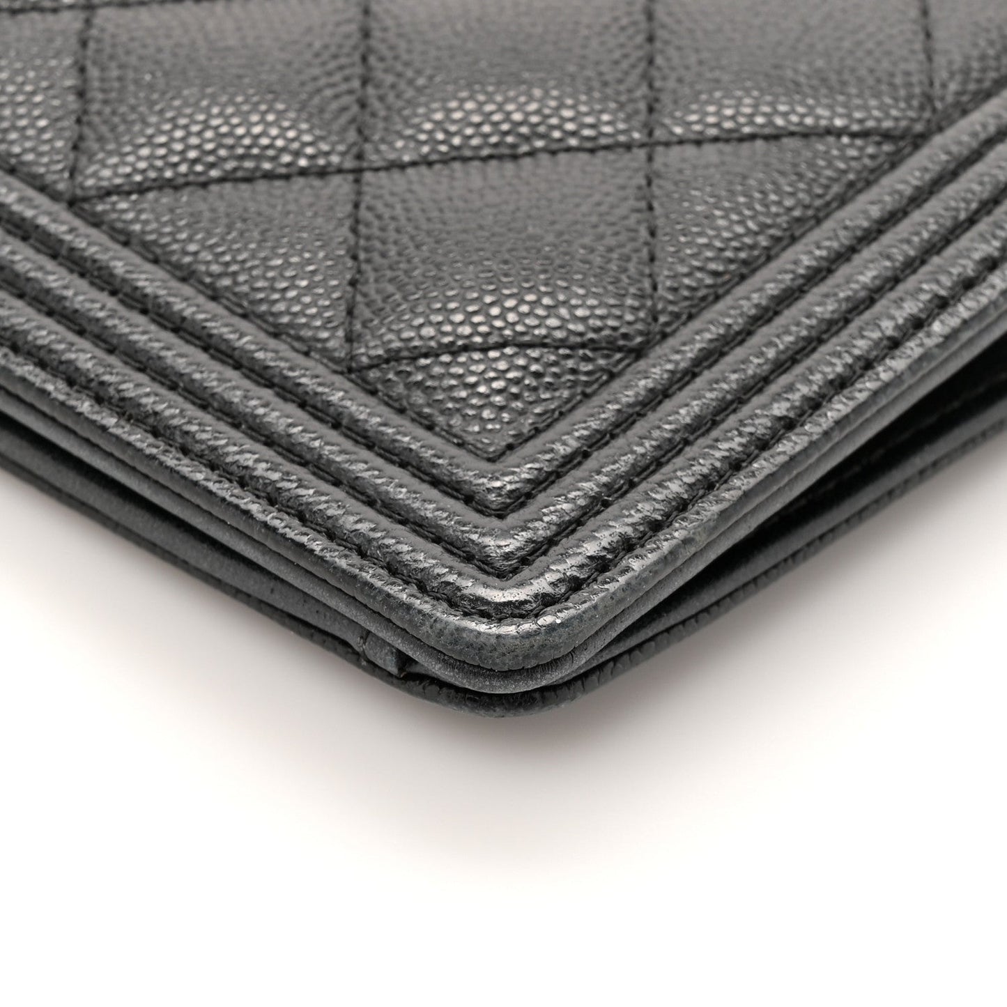 Chanel Caviar Quilted Boy Yen Wallet Black