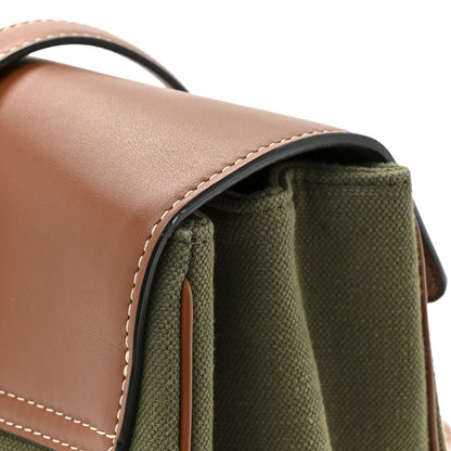 Celine Canvas Calfskin Medium Soft 16 Top Handle Bag Khaki Tan