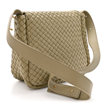 Bottega Veneta Nappa Intrecciato Small Cobble Shoulder Bag Camel