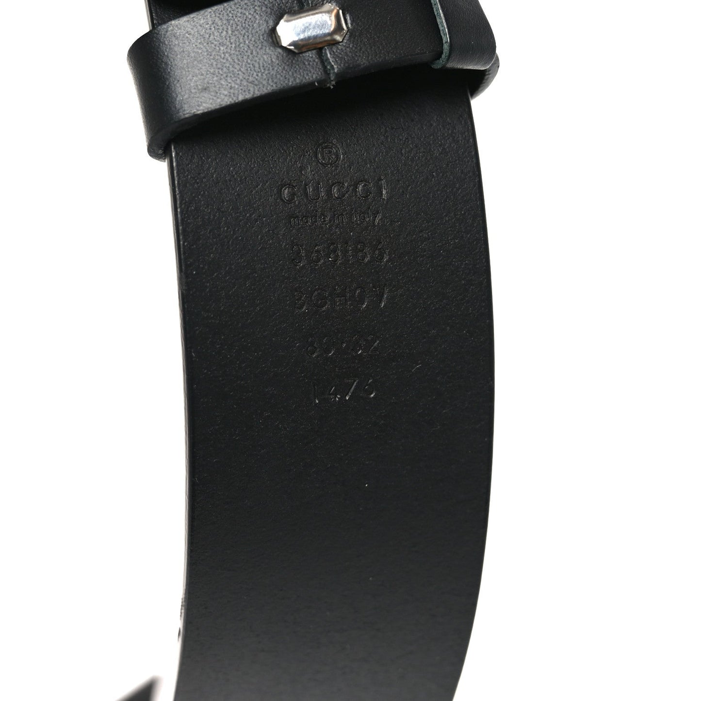 Gucci Selleria Calfskin Monochrome Interlocking G 37mm Belt 80 32 Black