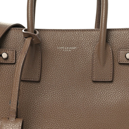 Saint Laurent Grained Calfskin Baby Sac De Jour Souple Taupe