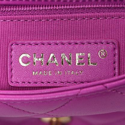 Chanel Lambskin Quilted CC Small Dynasty Flap Purple