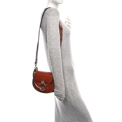 Chloe Calfskin Suede Small Tess Bag Sepia Brown