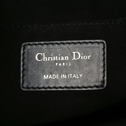 Christian Dior Lambskin Cannage Medium Dior Vibe Hobo Bag Black