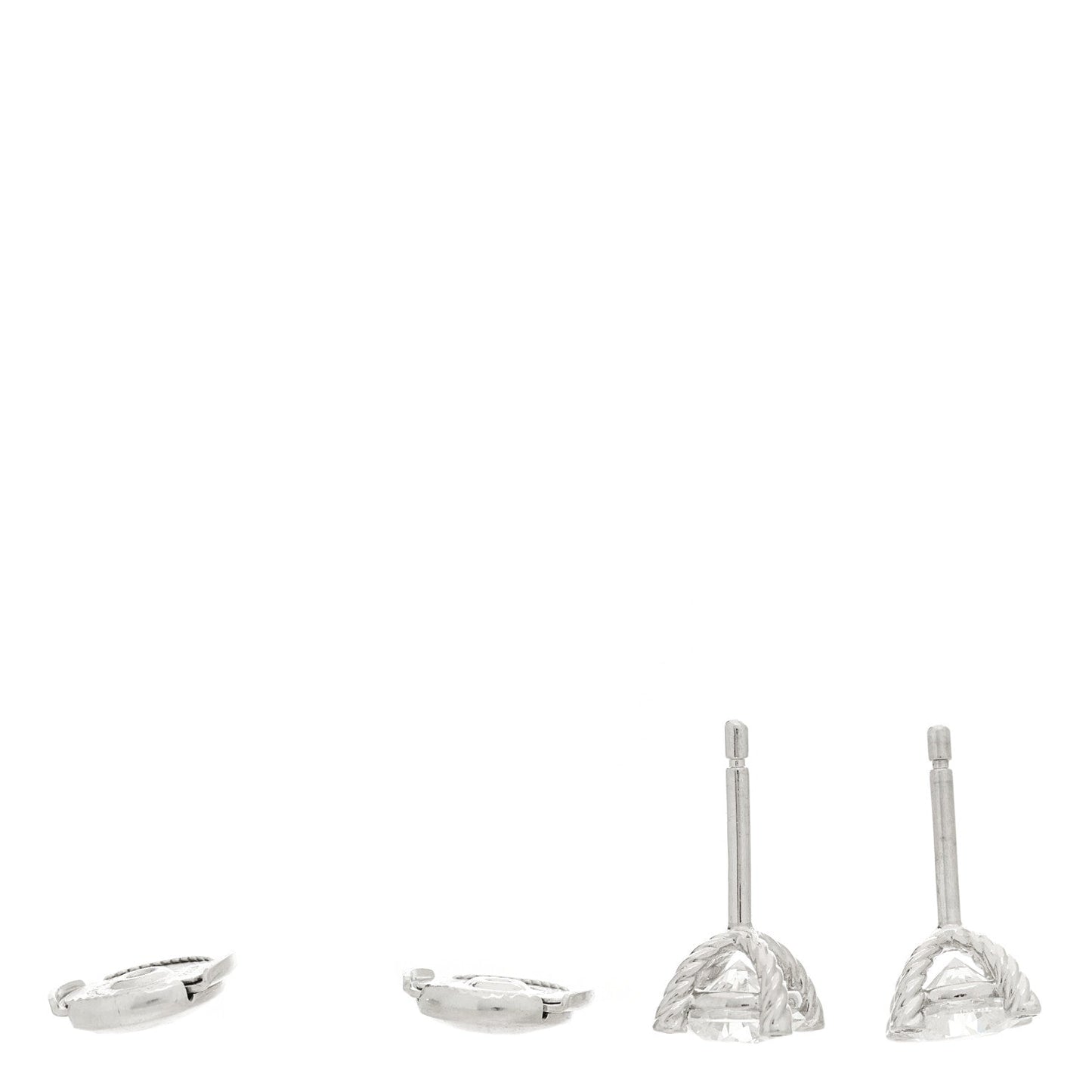 David Yurman Platinum Diamond 1.49ctw Solitaire Stud Earrings