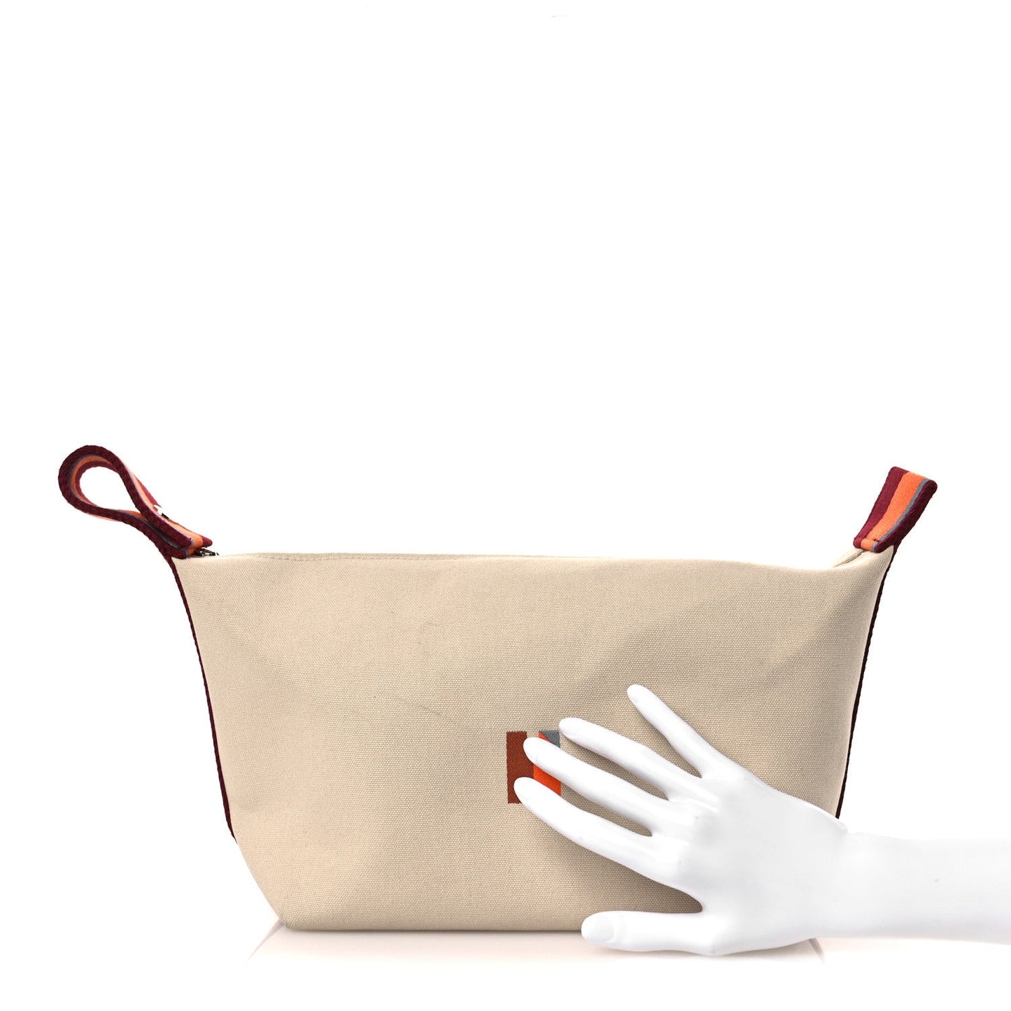 Hermes Cotton Canvas H Pavillon Large Bride-A-Brac Pouch Naturel
