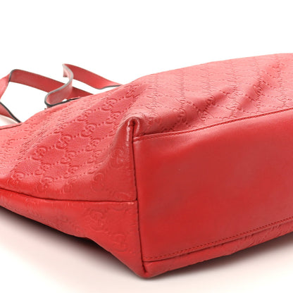 Gucci Guccissima Large Zippered Shopping Tote Red