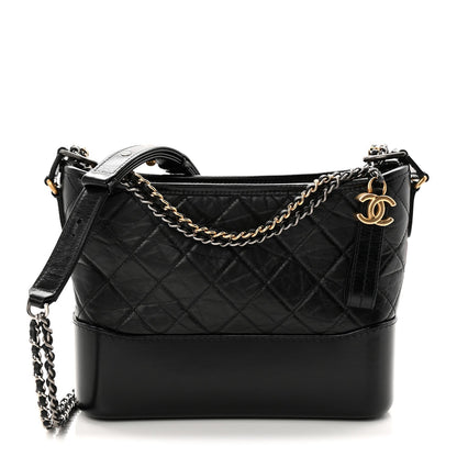 Chanel Aged Calfskin Quilted New Medium Gabrielle Hobo Black
