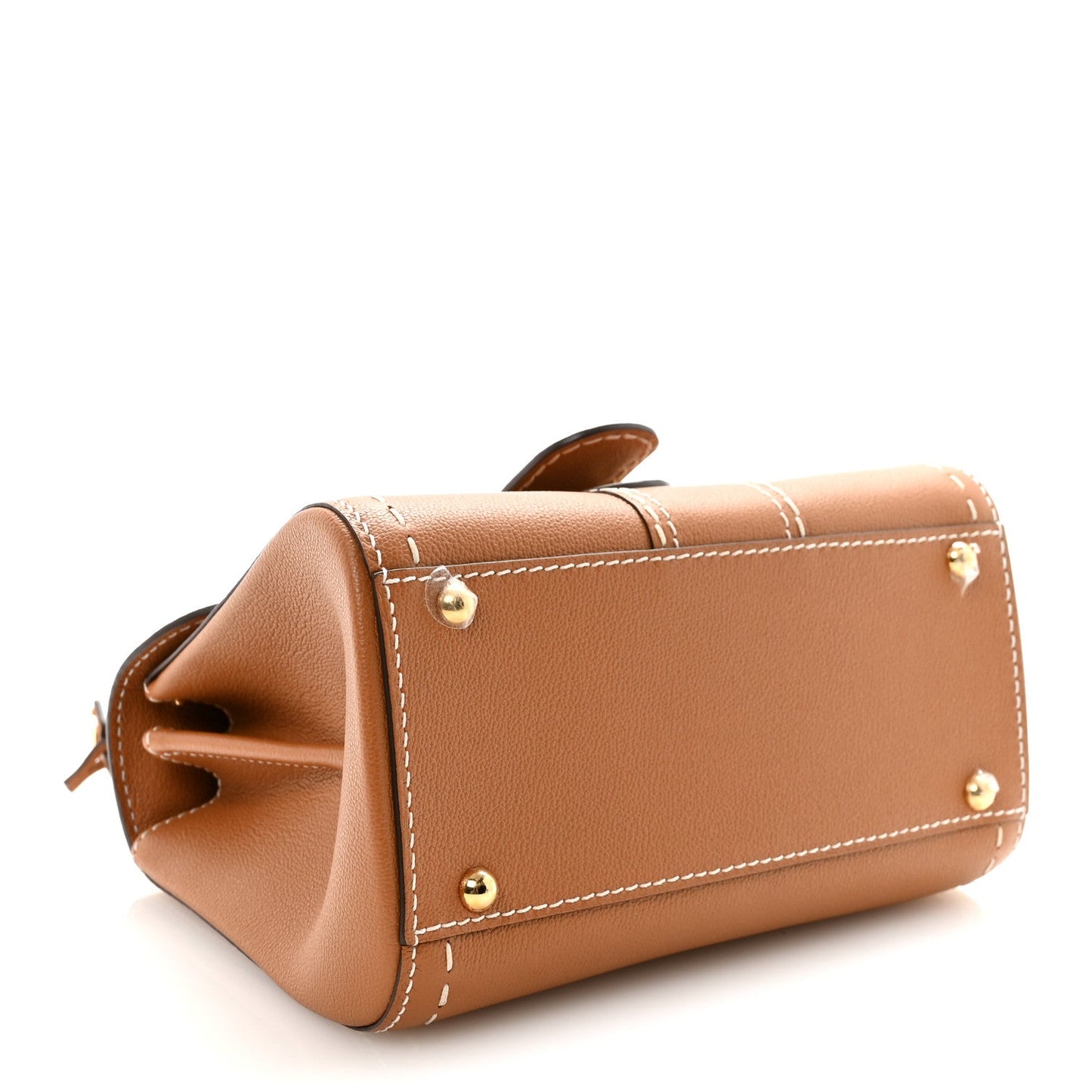 Delvaux Grained Rodeo Calfskin Surpique Mini Brillant Satchel Vegetal Ivory