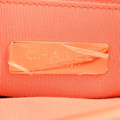 Chanel Lambskin Quilted Large Chanel 19 Flap Orange